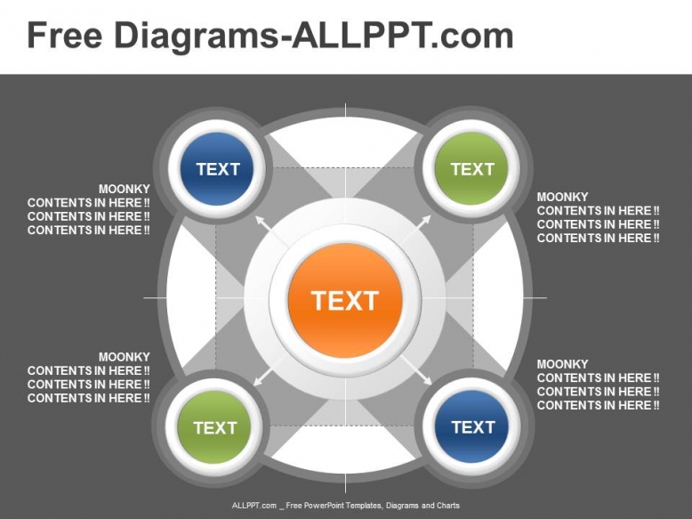 5 Relationship PowerPoint Diagram Template