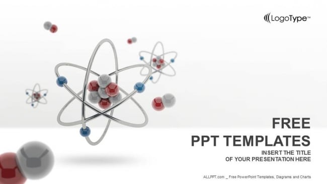 3D Atom Model PowerPoint Templates