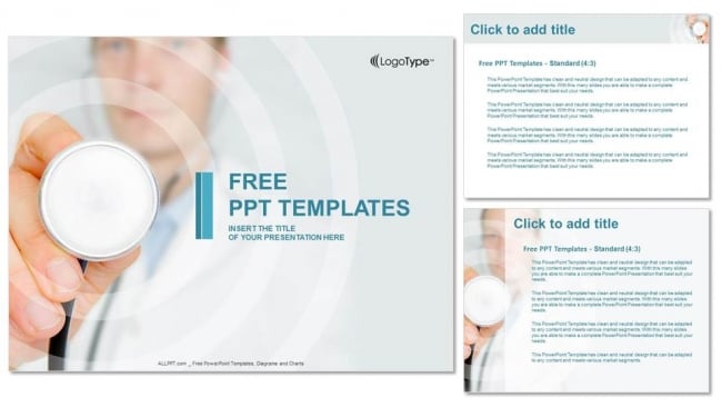 Doctor hand with stethoscope PowerPoint Templates (4)