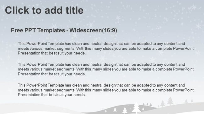 Merry Christmas with snowy winter PPT Templates (2)