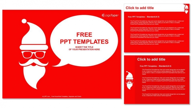 Merry christmas with santa PowerPoint Templates (4)