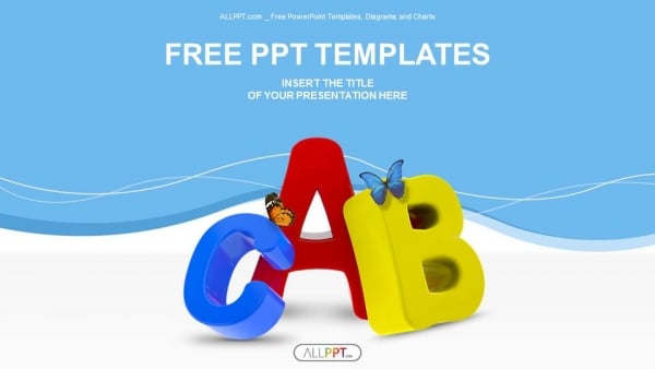 Colorful symbols heap of alphabet PowerPoint Template (1)