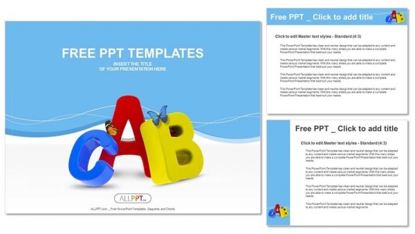 Colorful symbols heap of alphabet PowerPoint Template (4)