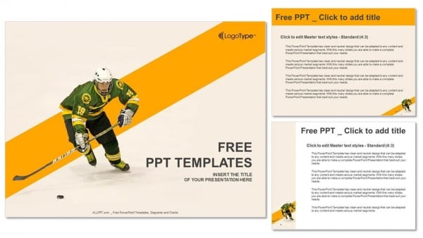 Ice hockey player PowerPoint Templates (4)
