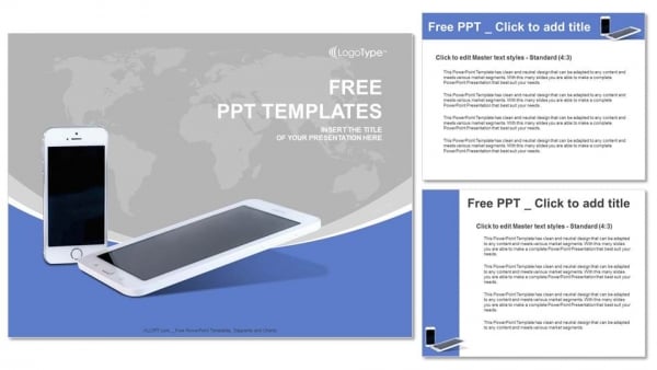 Mobile phones with lines PowerPoint Templates (4)
