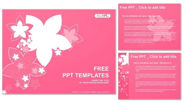 Nature with of pink flowers PowerPoint Templates (4)
