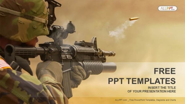 Submachine gun-Military PowerPoint Templates