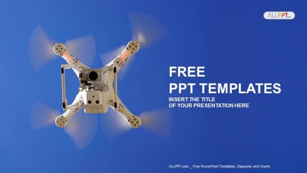 White drone in the sky PowerPoint Templates (1)