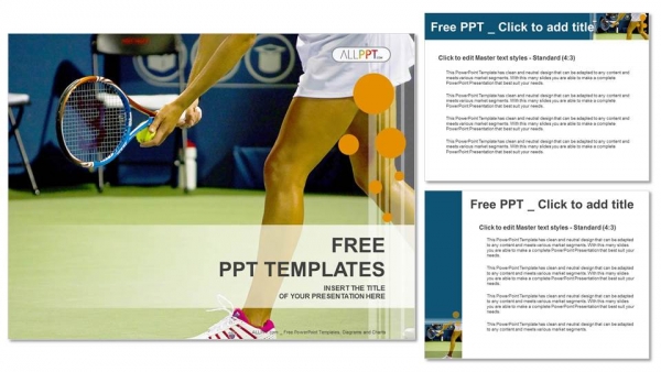 Young female tennis player-Sports PowerPoint Templates (4)