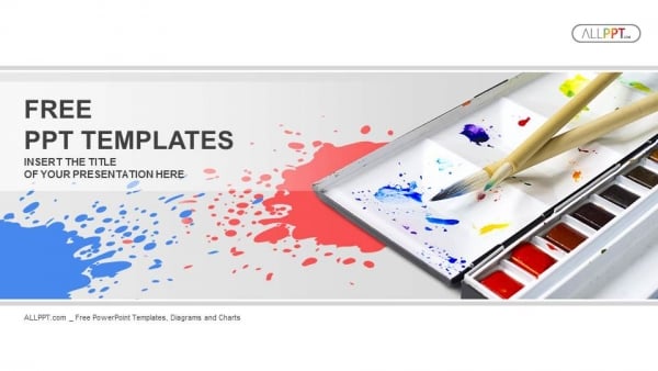 Palette with tubes of oil paints PowerPoint Templates (1)