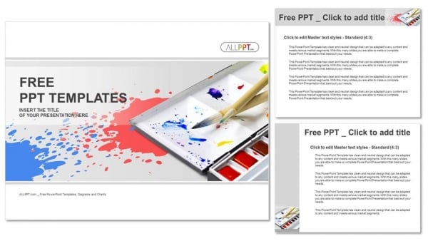 Palette with tubes of oil paints PowerPoint Templates (4)