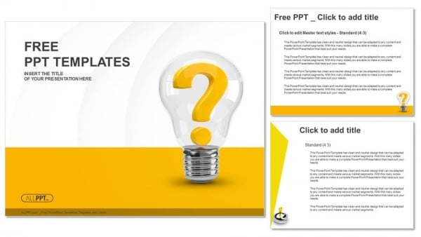 Light Bulb With Question Mark As Idea And Solution Symbol Powerpoint Templates
