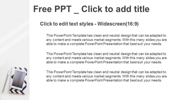 Notebook, pen and mobile phone PowerPoint Templates (3)