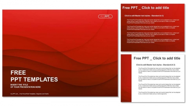 Waves of red PowerPoint Templates (4)