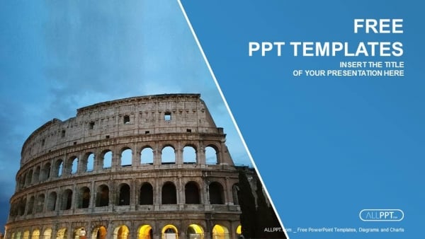 Beautiful view of famous ancient Colosseum PowerPoint Templates (1)