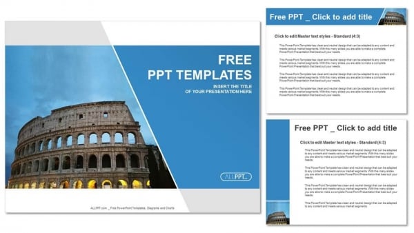 Beautiful view of famous ancient Colosseum PowerPoint Templates (4)