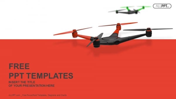 Flying drone. Quadrocopter PowerPoint Templates (1)