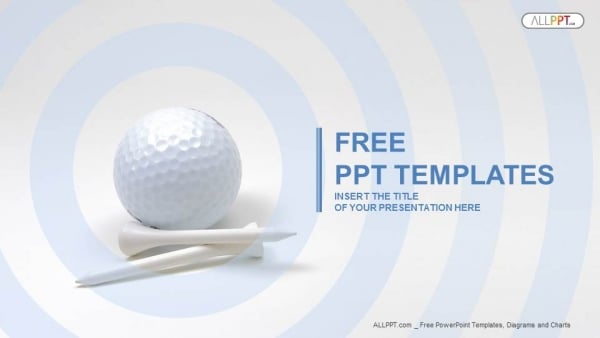 Golf ball and white tees PowerPoint Templates (1)