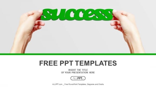 Hand and word Success isolated PowerPoint Templates (1)