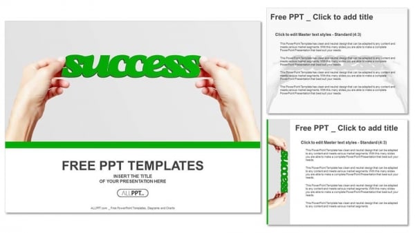 Hand and word Success isolated PowerPoint Templates (4)