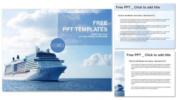 Luxury cruise ship sailing PowerPoint Templates (4)