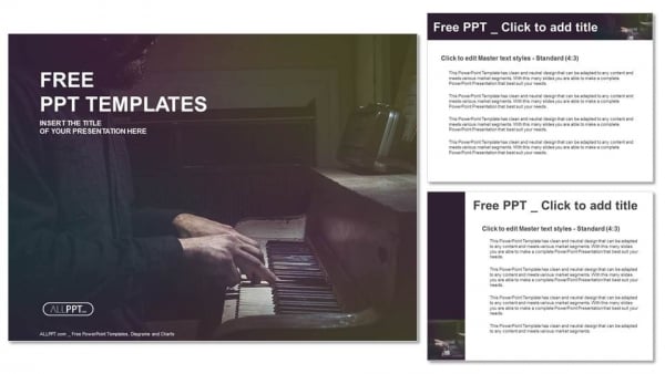Pianist musician piano music playing PowerPoint Templates (4)