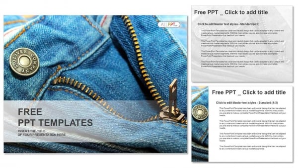 Closeup of zipper on jeans PowerPoint Template (4)