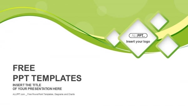 Green abstract background and squares PowerPoint Templates (1)