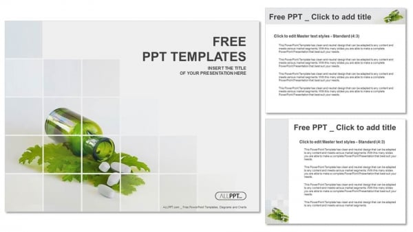 Medicine herb and Herbal pills PowerPoint Templates (4)