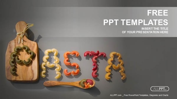 Pasta word written with pieces of pasta PowerPoint Templates (1)