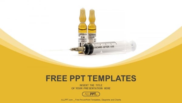 Syringe with needle and brown ampoule PowerPoint Templates (1)