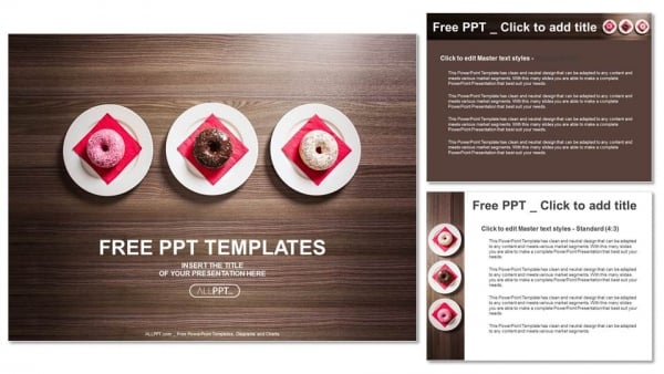 Colorful donuts on the plate PowerPoint Templates (4)