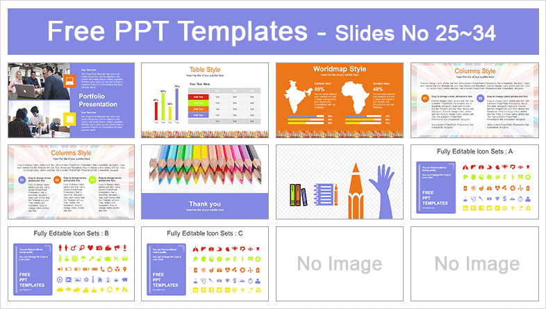 Colored Pencils Education Concept PowerPoint Template-Preview-03