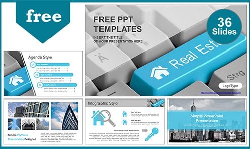 Real-Estate-Icons-on-Computer-Keyboard-PowerPoint-Template-LIST
