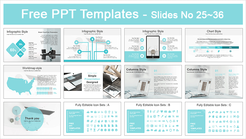 Simple Office Computer View PowerPoint Template-Preview-03
