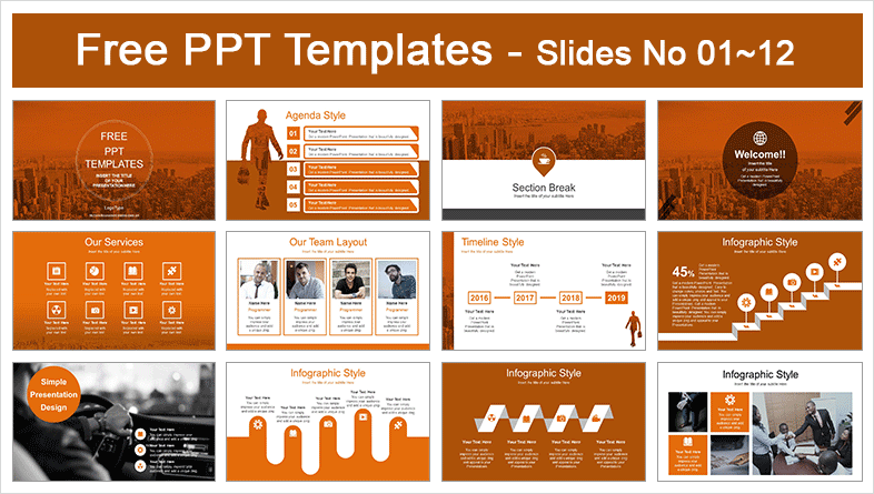 City of Business Man PowerPoint Template-Preview-01