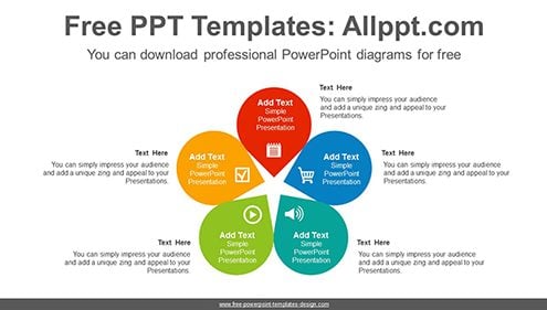 Five petals flower PowerPoint Diagram Template-list image