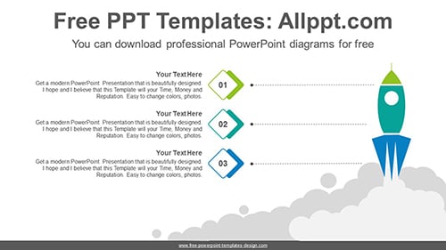 Flying rockets and clouds PowerPoint Diagram Template-list-image