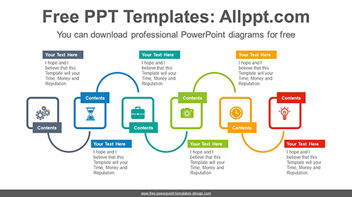 Six rectangles progress PowerPoint Diagram Template-list image