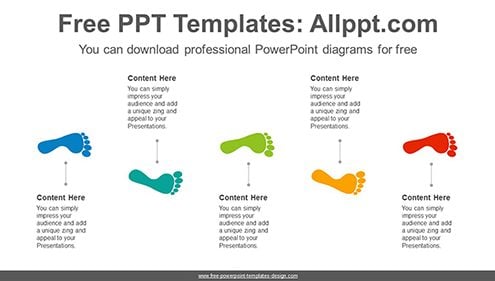 Step five footsteps PowerPoint Diagram Template-list image
