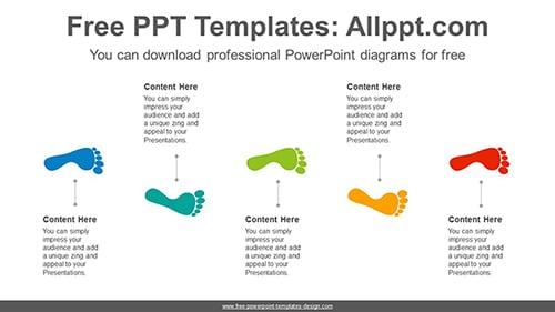 Step five footsteps PowerPoint Diagram Template-list image