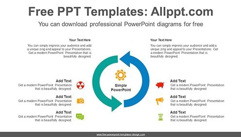 Two curved arrows PowerPoint Diagram Template-list image