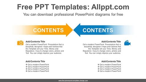 Two opposing arrows PowerPoint Diagram Template-list image