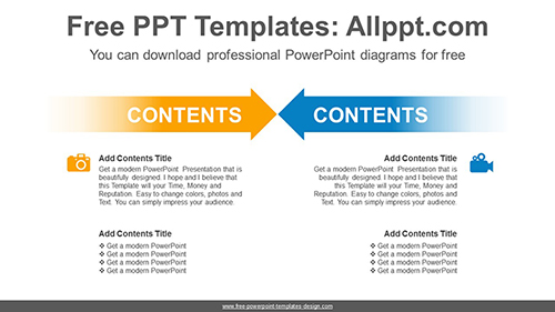 Two opposing arrows PowerPoint Diagram Template-list image