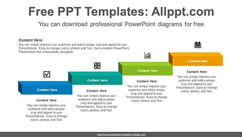 3D format staircase PowerPoint Diagram Template-list image