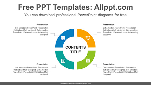 4-part circle ring PowerPoint Diagram Template-list image