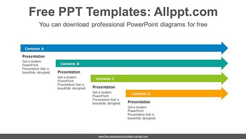 4 stacked horizontal arrows PowerPoint Diagram Template-list image