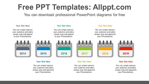 6 calendars PowerPoint Diagram Template-list image