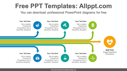 6 stem trees PowerPoint Diagram Template
