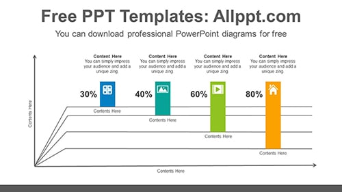 Bent line bar chart PowerPoint Diagram Template-list image